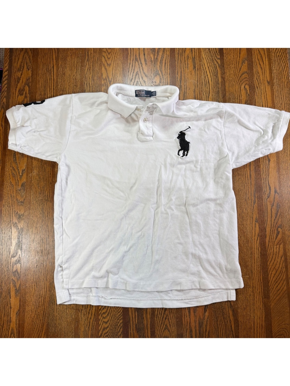 Polo Ralph Lauren White Big Pony Polo Shirt Mens Size L Short Sleeve